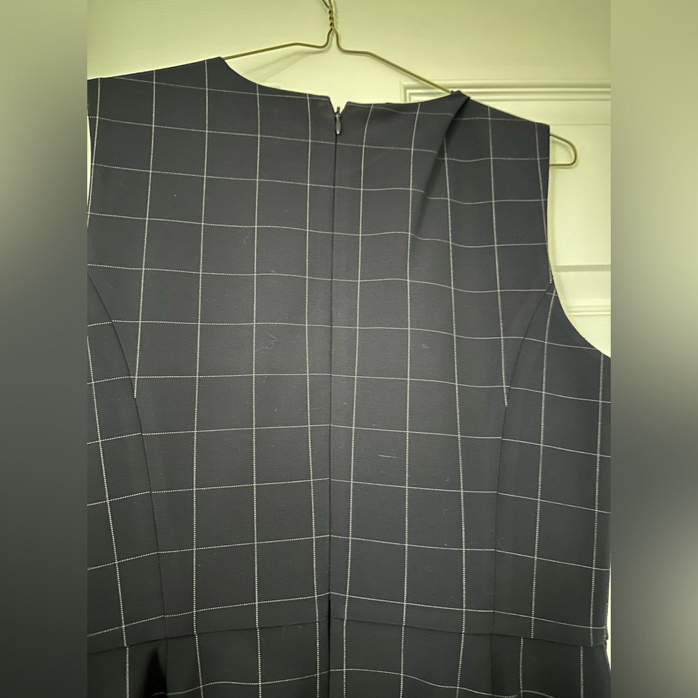 Ann Taylor Dark Blue Windowpane Sleeveless dress - Picture 5 of 7